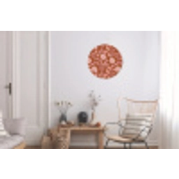 Patroon - Bladeren - Terracotta Wandcirkel aluminium klein 190 -woonkamer