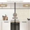 Vierkant - Tegels - Glans - Beige keuken achterwand 2 middel 871 -voor-na2_NL