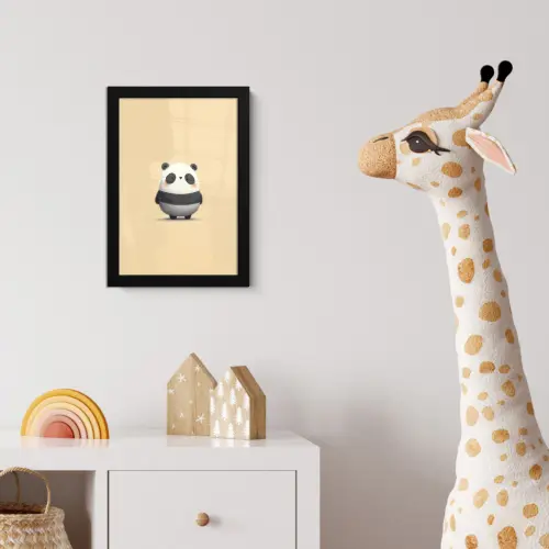 Panda - Beige - Minimalistisch fotolijst zwart zonder passe partout klein -usfeer4_kinderkamer