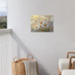 Madeliefjes - Wit - Zonlicht tuinposter los doek klein -sfeer8