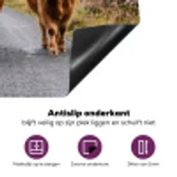 Schotse Hooglanders - Weg - Landschap - Kudde Inductie beschermer vinyl 3mm klein -zzzzzzz-cc-onderkant