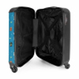 Luchtvaartthema met vliegtuigen op blauwe achtergrond NBS - Handbagage koffer - Kinderen Unisex middel -binnenkant