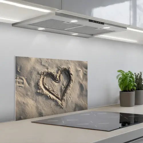 Hartvorm - Getekend - Beige - Zand keuken achterwand spatscherm klein -3d_schuin