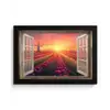Doorkijk - Tulpen - Zonsondergang - Bloemen - Kleurrijk fotolijst zwart zonder passe partout klein -3d