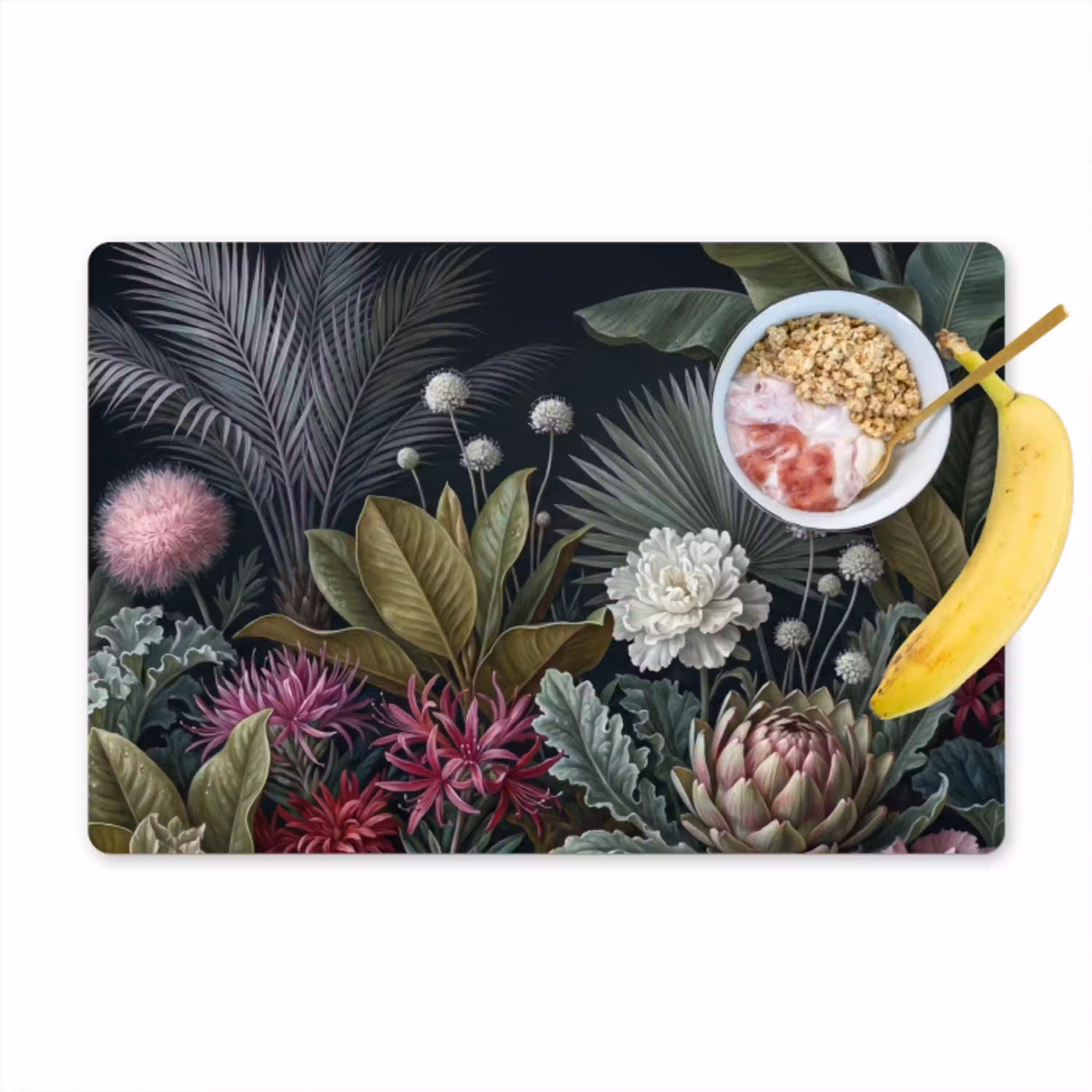 Planten - Tropisch - Botanisch - Donker - Groen Placemat vinyl groot -zzzproduct_Kitchenyeah-website