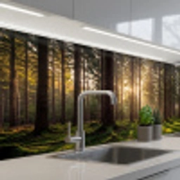 Bos - Gras - Zonlicht keuken achterwand 2 middel -3d_schuin