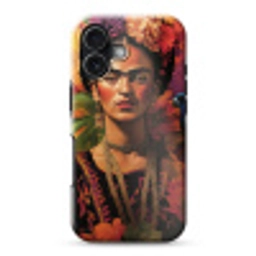 Vrouw - Bloemen - Papegaai - Schilderachtig Toughcase MagSafe Apple iPhone 17 klein -3d
