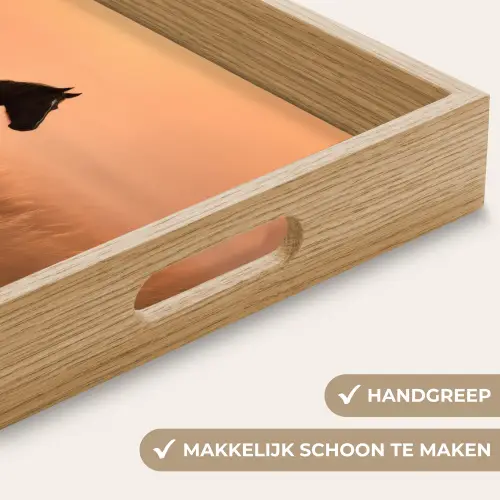 Paard - Grasveld - Zonsondergang Dienblad Rechthoek middel -USP_HandgreepNL