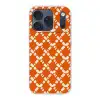 Oranje - Ruitpatroon - Wit Telefoonhoesje iPhone 17 Pro klein 878 -3d