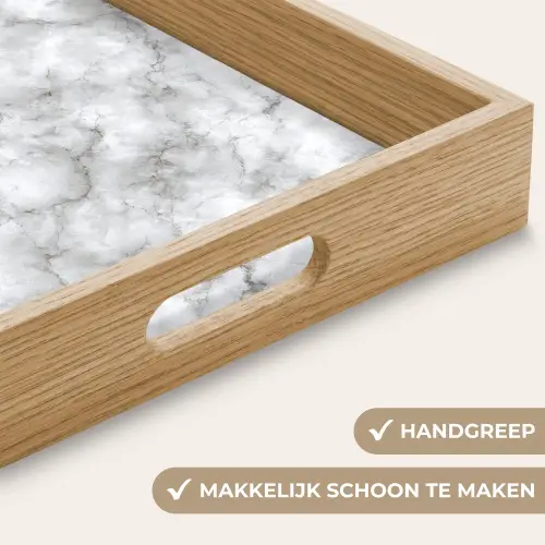 Grijs - Marmer - Klassiek - Aders Dienblad Rechthoek middel 911 -USP_HandgreepNL