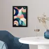 Abstract - Blauw - Roze fotolijst zwart zonder passe partout klein -sfeer4