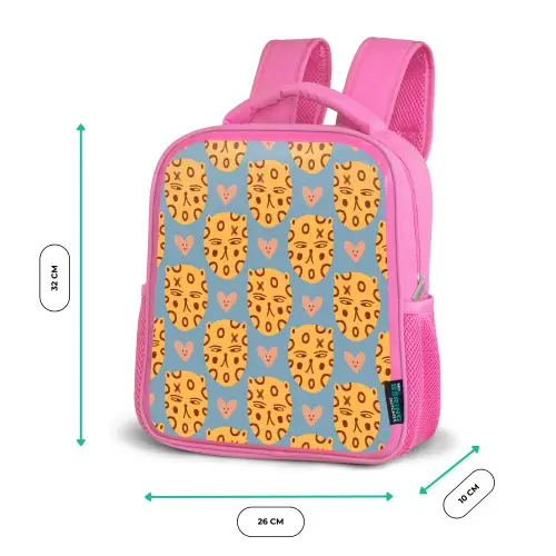 Kattenkoppen - Cirkels - Hartjes - Blauw Kinderrugzak - Roze middel 863 -productfoto_formaten