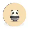 Panda - Beige - Minimalistisch Wandcirkel aluminium klein -3d