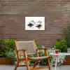 Bergen - Mistig - Water - Wit Tuinposter op houten frame 2 cm dik klein -sfeer3
