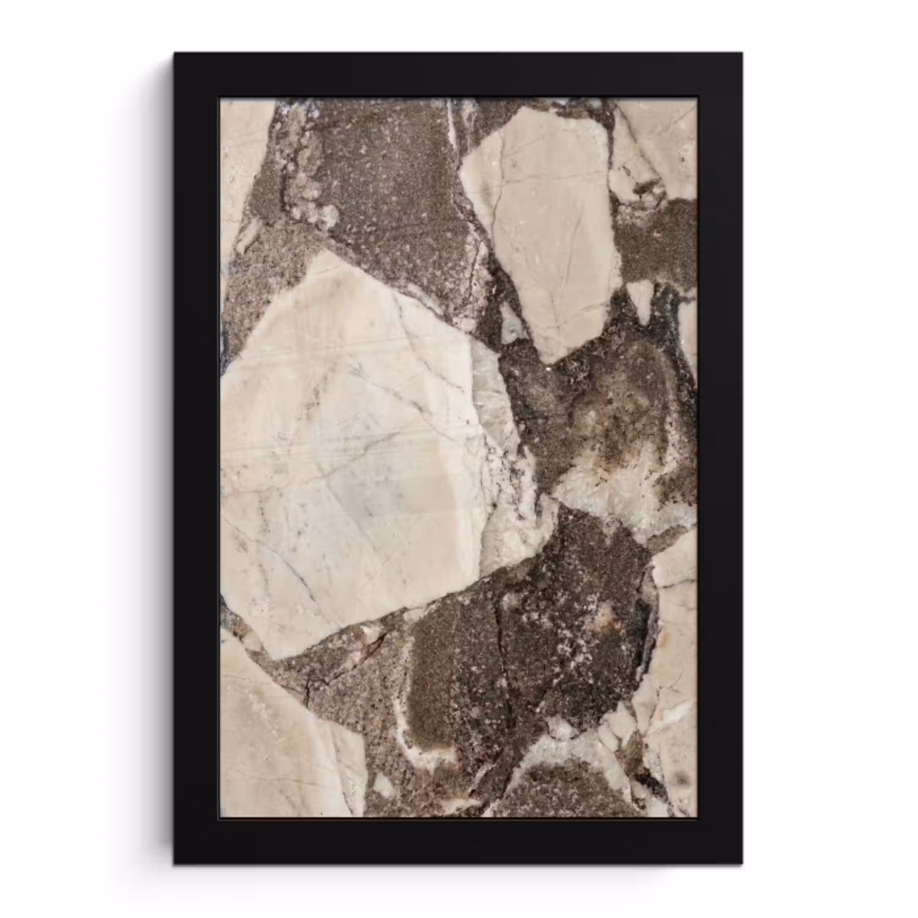 Textuur - Marmer - Abstract - Beige - Bruin fotolijst zwart zonder passe partout klein -3d