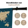 Wereldkaart - Donkerblauw - Beige Wandkleed katoen klein -sfeer2
