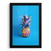 Ananas - Blauw - Tropisch - Vrolijk fotolijst zwart zonder passe partout klein -3d