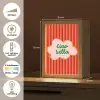 Ciao bella - Tekstwolk - Strepen - Oranje Light Box met kabel (Tafellamp) klein -USP_NL