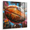 Graffiti - Rugby - Kleurrijk - Rugbybal plexiglas 5mm klein -zzzproduct_nieuw