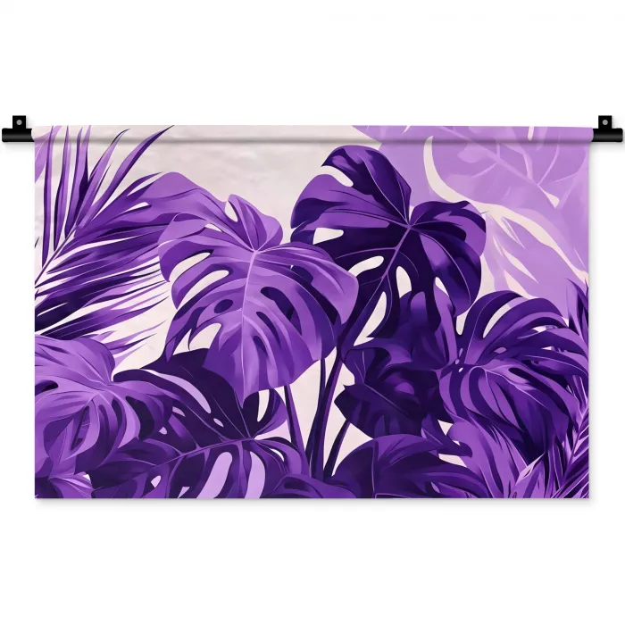 Bladeren - Paars - Tropisch - Abstract Wandkleed katoen klein -zz3d