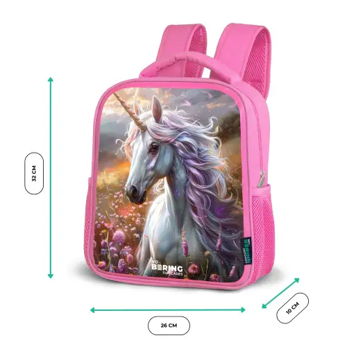 Pastel parelhoorn Kinderrugzak - Roze middel -productfoto_formaten