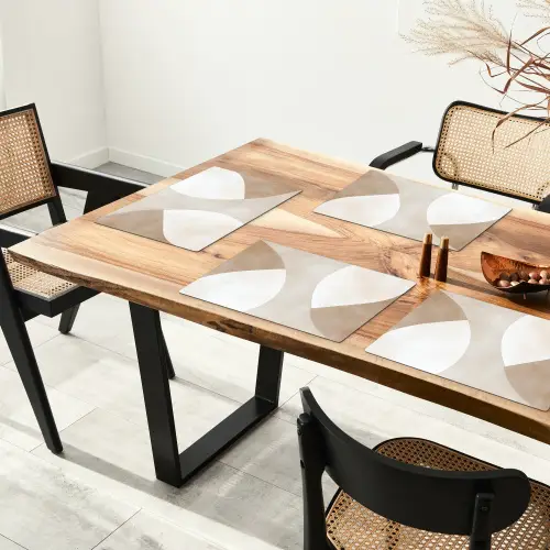 Bruin - Japandi - Abstract Placemat vinyl groot -zzsfeer4_Kitchenyeah-website