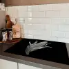 Maïskolf - Glanzend metaal - Elegant Inductie beschermer vinyl 3mm klein -sfeer3