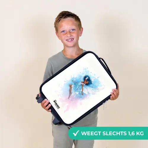 Vliegende fee in blauwe tinten Kinderkoffer - Zwart klein -sfeer4_NL