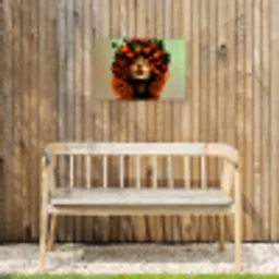 Vrouw - Aardbeien - Kroon Tuinposter op houten frame 2 cm dik klein -sfeer4