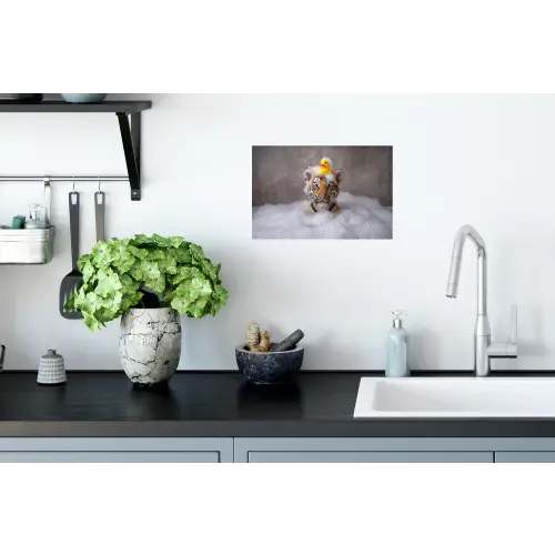 Welpje - Bad - Geel Muursticker klein -keuken