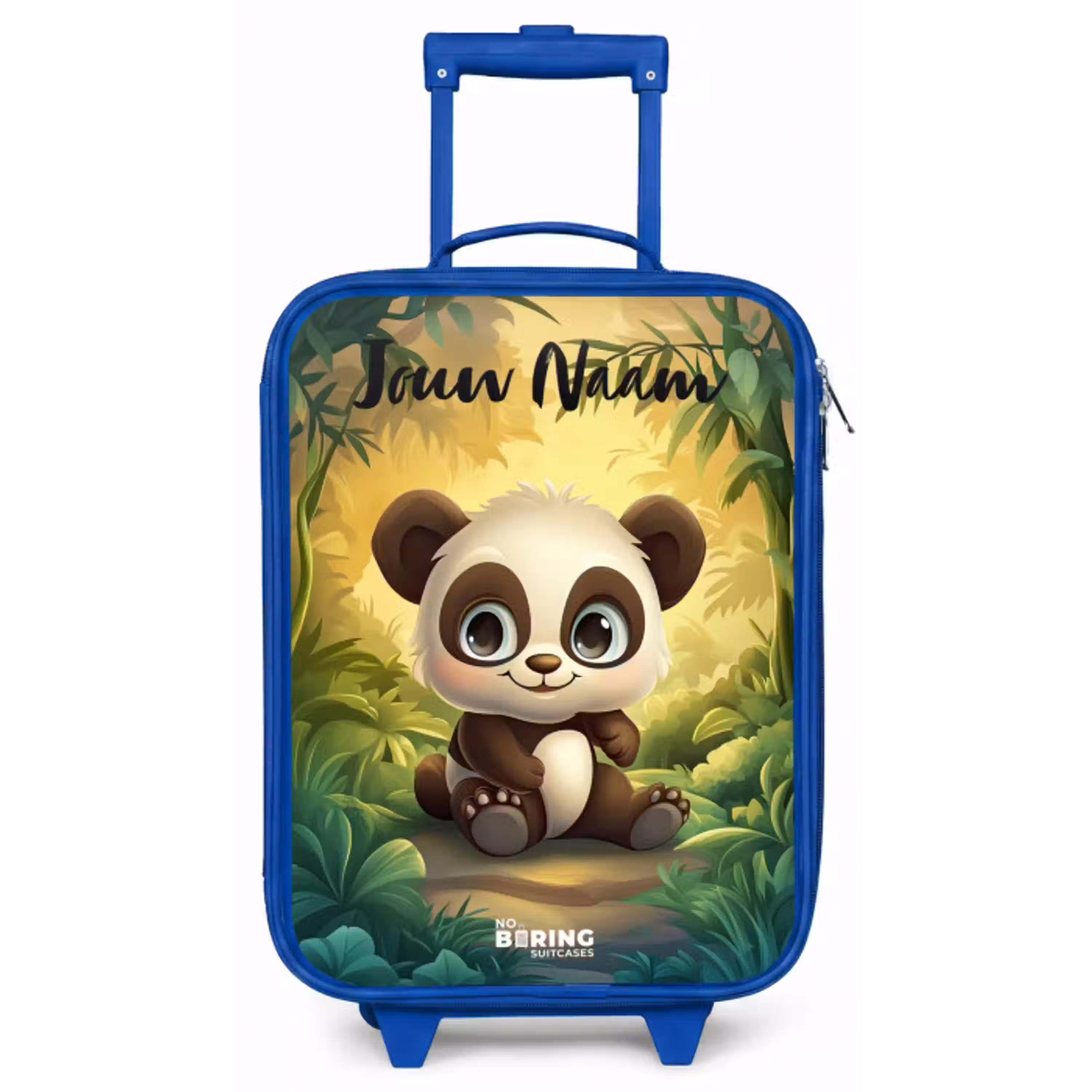 Panda - Bamboebos - Groen Kinderkoffer - Blauw klein -zz3dotto