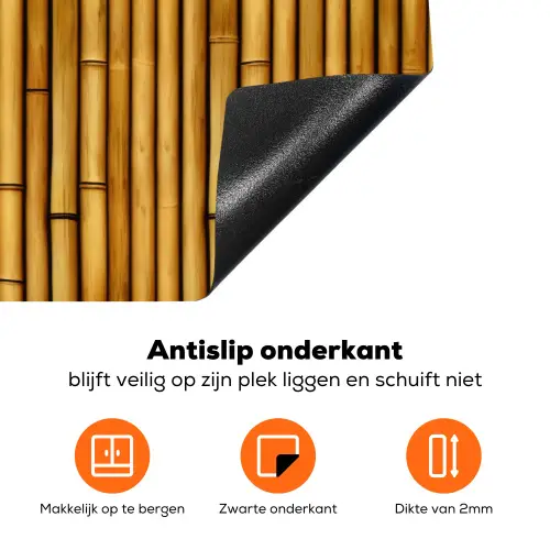 Bamboe - Stokken - Bruin Inductie beschermer vinyl 3mm klein 276 -zzzzzzz-td-onderkant