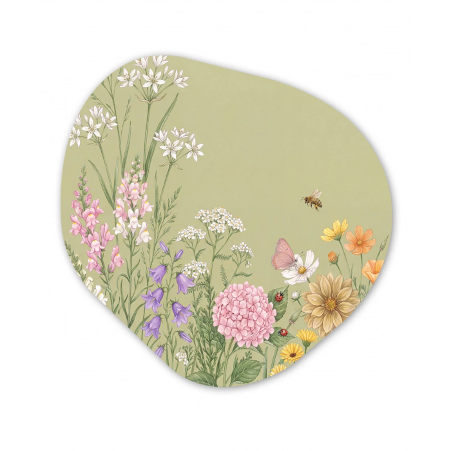 Botanisch - Bloemen - Kleurrijk Wandcirkel Organisch Forex 3mm klein -3d