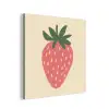 Aardbei - Minimalistisch - Rood - Fruit aluminium wit klein -3d
