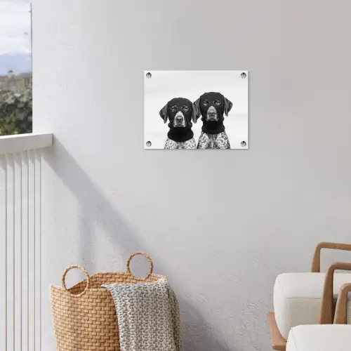 Honden - Bivakmuts - Zwart - wit tuinposter los doek klein -sfeer8