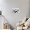 Hert - Winterlandschap - Natuur - Dieren - Doorkijk - Bergen Tuinposter op houten frame 2 cm dik klein -sfeer1