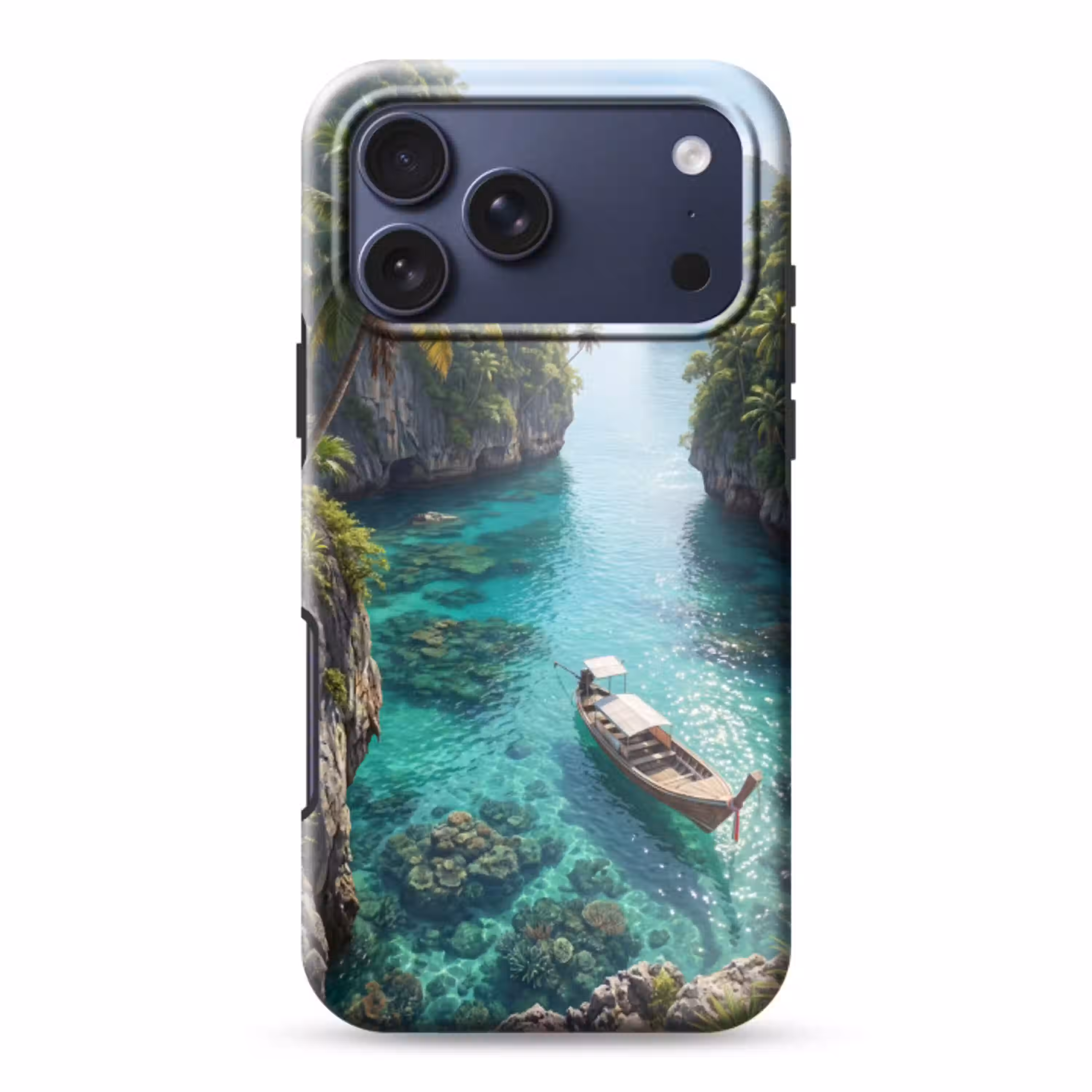 Eiland - Tropisch - Water - Palmbomen - Natuur Toughcase MagSafe Apple iPhone 17 Pro Max klein -3d