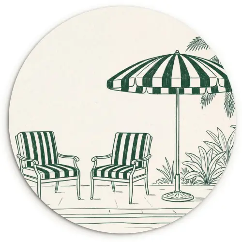 Terras - Illustratie - Groen Wandcirkel kunststof plaat 5mm dik klein -3d