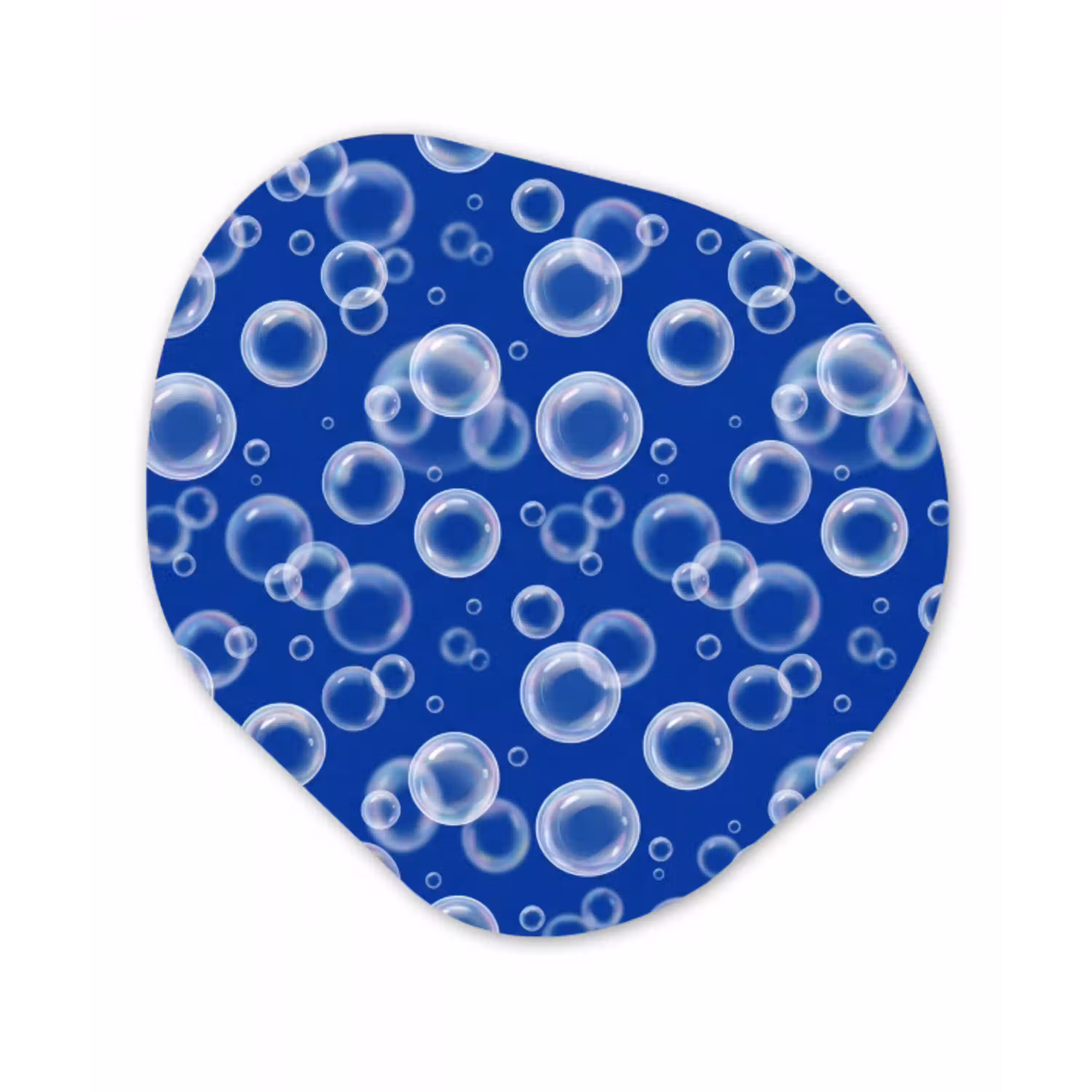 Bubbels - Patroon - Blauw Wandcirkel Organisch Forex 3mm klein -3d