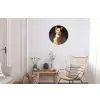 Kat - Geschilderd - Artistiek - Wit Wandcirkel aluminium klein -woonkamer
