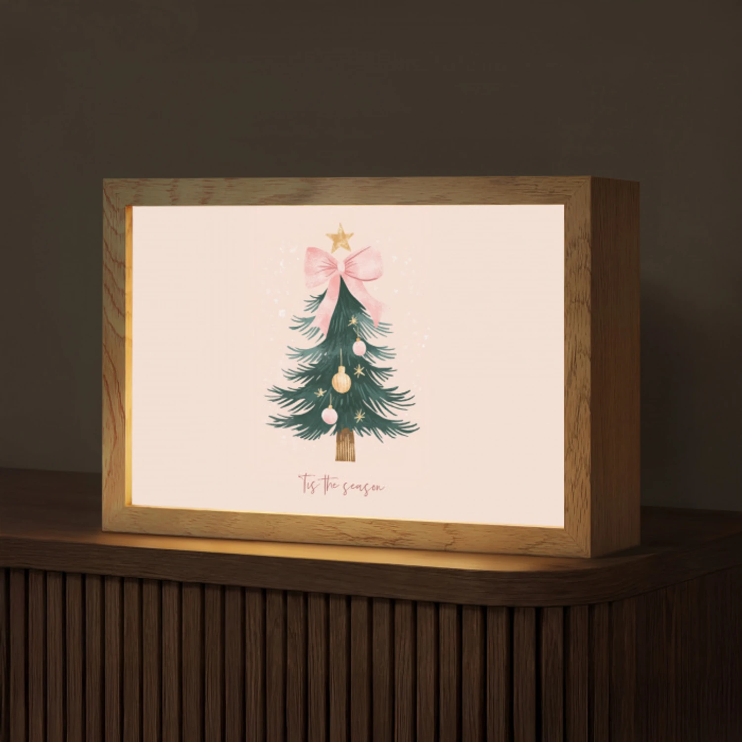 Christmas Season - Kerst - Kerstboom - Roze Light Box met kabel (Tafellamp) klein -z3d_website