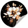 Bloem - Verf - Goud - Graffiti - Modern Wandcirkel behangsticker klein -3d