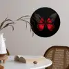 Vlinder - Rood - Contrast Wandcirkel behangsticker klein -sfeer3
