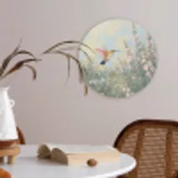 Kolibrie - Illustratie - Kleurrijk Akoestische PET Vilt - Rond klein -sfeer3
