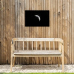 Maan - Hemel - Zwart - Schaduw Tuinposter op houten frame 2 cm dik klein -sfeer4