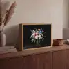 Pastel - Bloemen - Glazen - Vaas Light Box met batterij (Wandlamp) middel -sfeer2