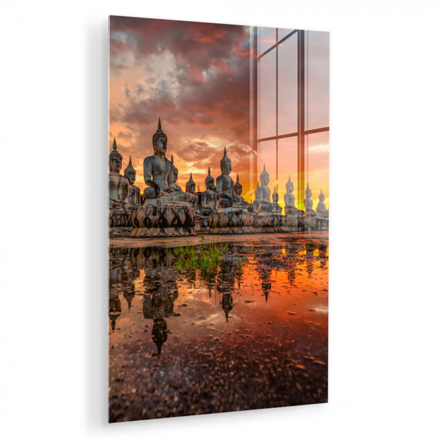 Boeddha beelden - Zonsondergang - Water - Boeddhisme plexiglas 5mm klein -zzzproduct_nieuw