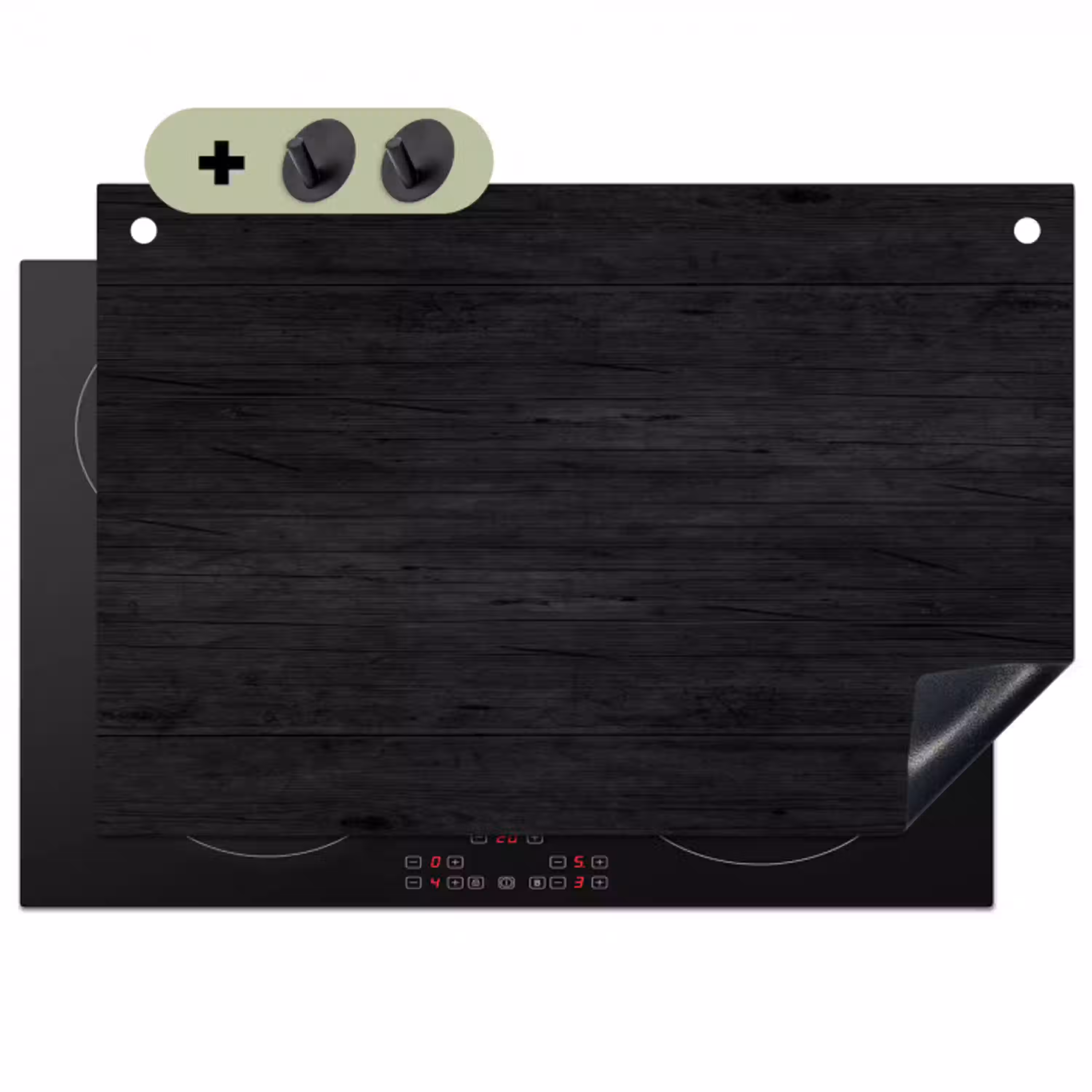Hout - Plank - Textuur - Vintage Inductie beschemer met haakjes klein -3d