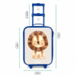 Leeuw illustratie met beige achtergrond Kinderkoffer - Blauw klein -productfoto_formaten