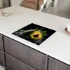 Avocado - Groente - Bladeren - Water - Zwart - Groen Inductie beschermer vinyl 3mm middel -sfeer8